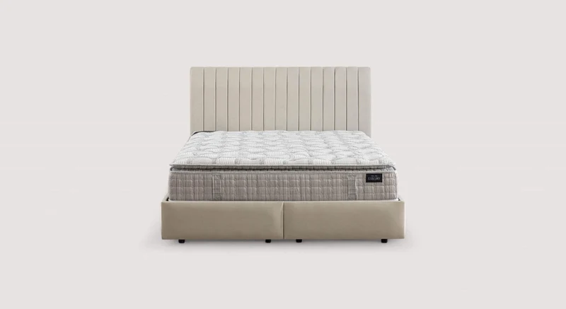 Lit coffre avec tête de lit AMSTERDAM Zeugma Beige