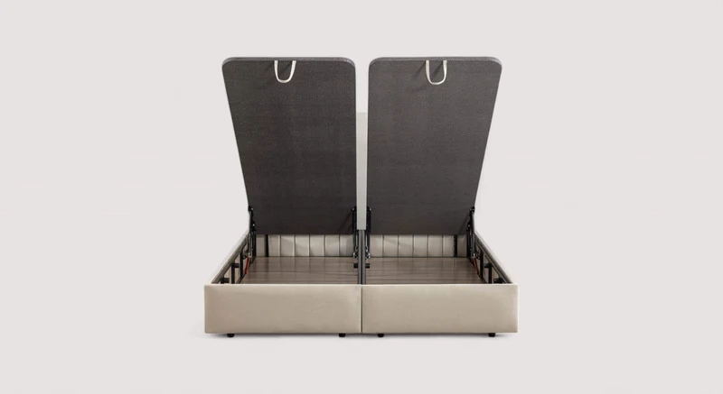 Lit coffre avec tête de lit AMSTERDAM Zeugma Beige