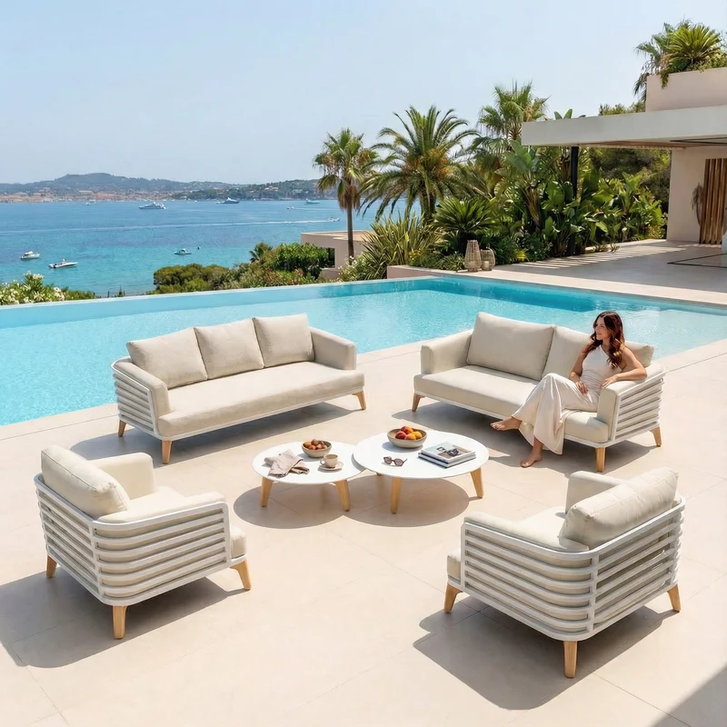 Salon de jardin Monte Carlo - 7 places