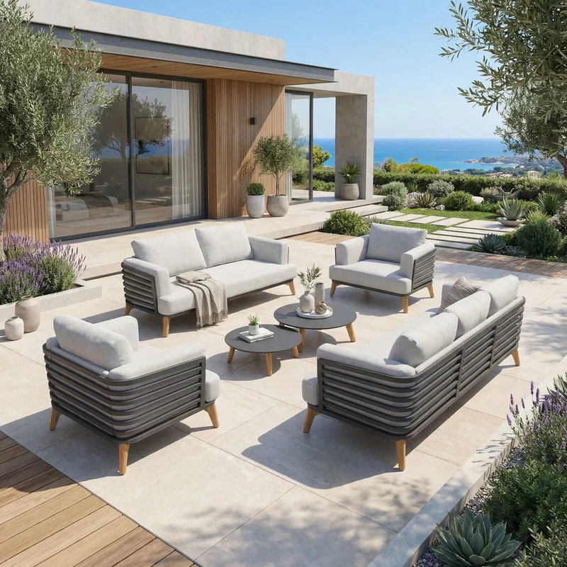 Salon de jardin Monte Carlo - 7 places