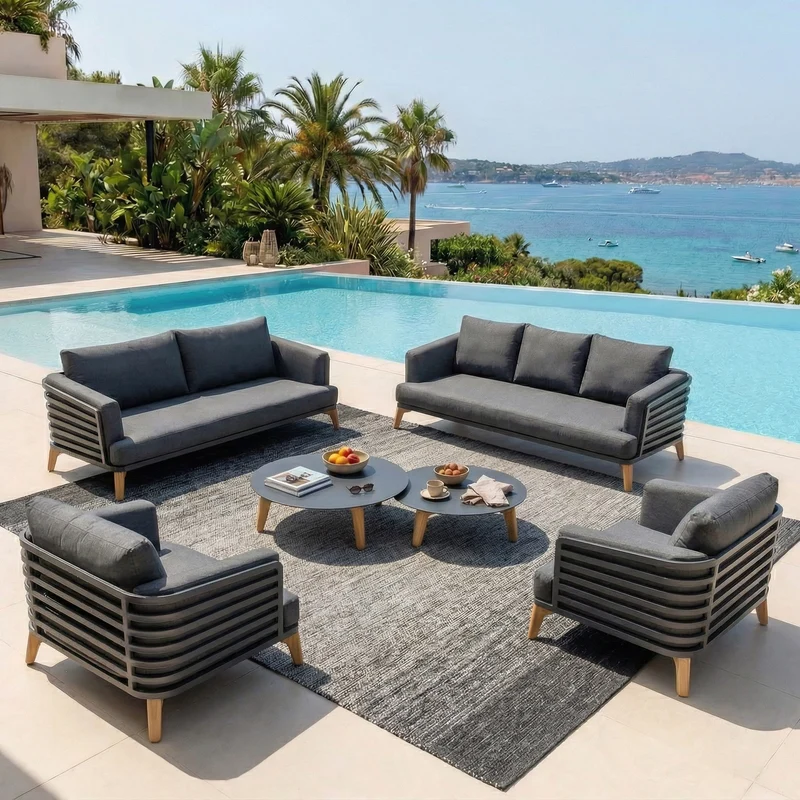 Salon de jardin Monte Carlo - 7 places