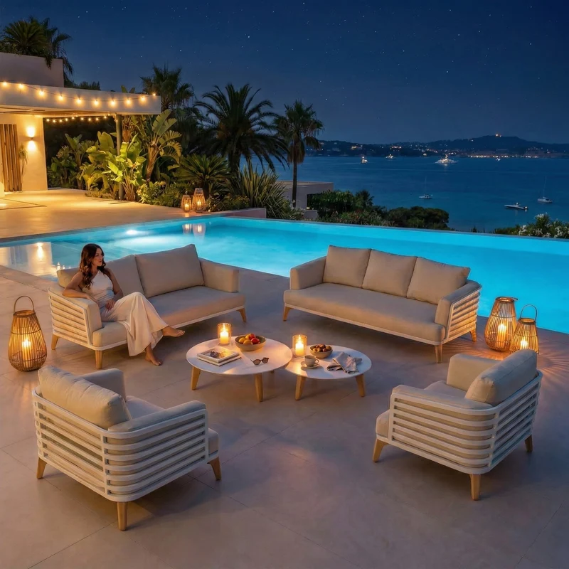 Salon de jardin Monte Carlo - 7 places