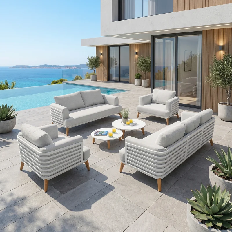 Salon de jardin Monte Carlo - 7 places