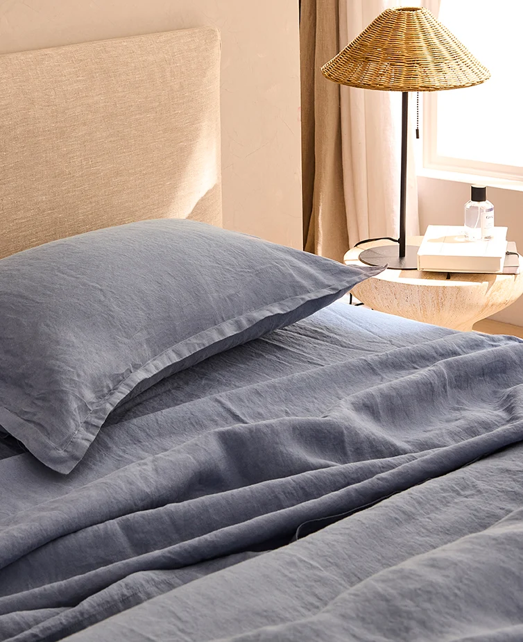 Drap plat Lin lavé