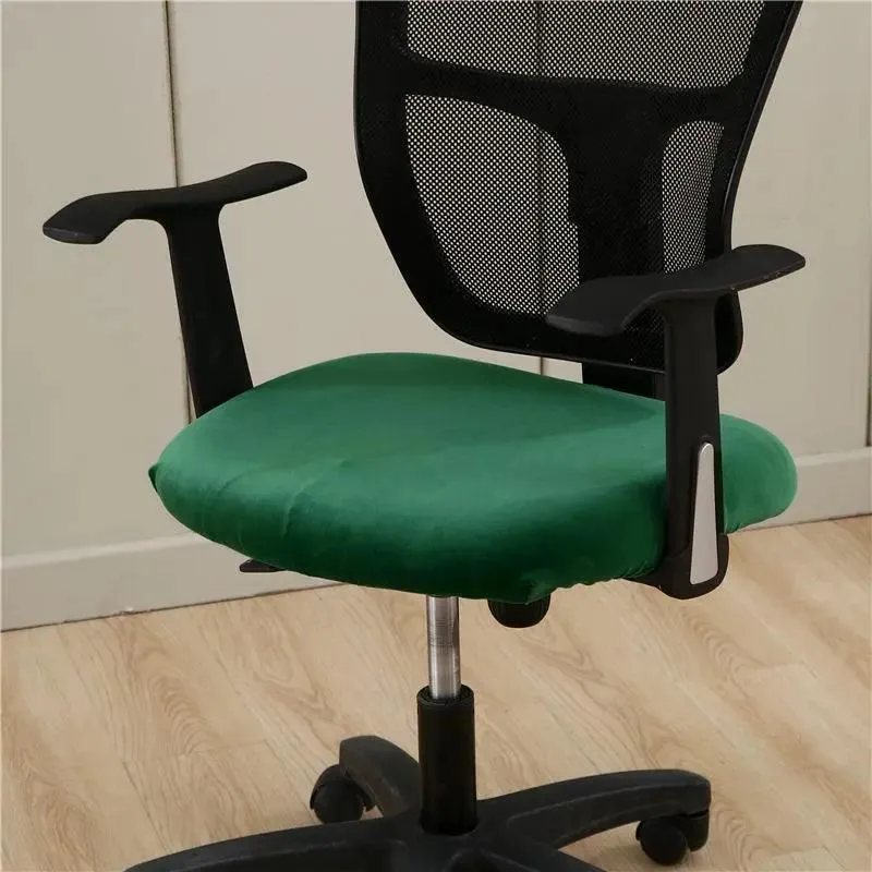 Housse de Chaise Vert de Bureau Style Velours
