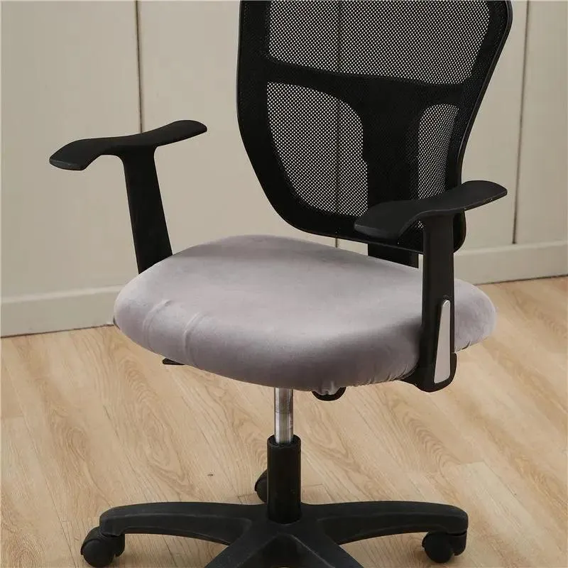 Housse de Chaise Gris clair de Bureau Style Velours