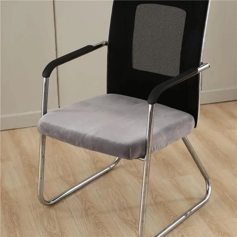 Housse de Chaise Gris clair de Bureau Style Velours