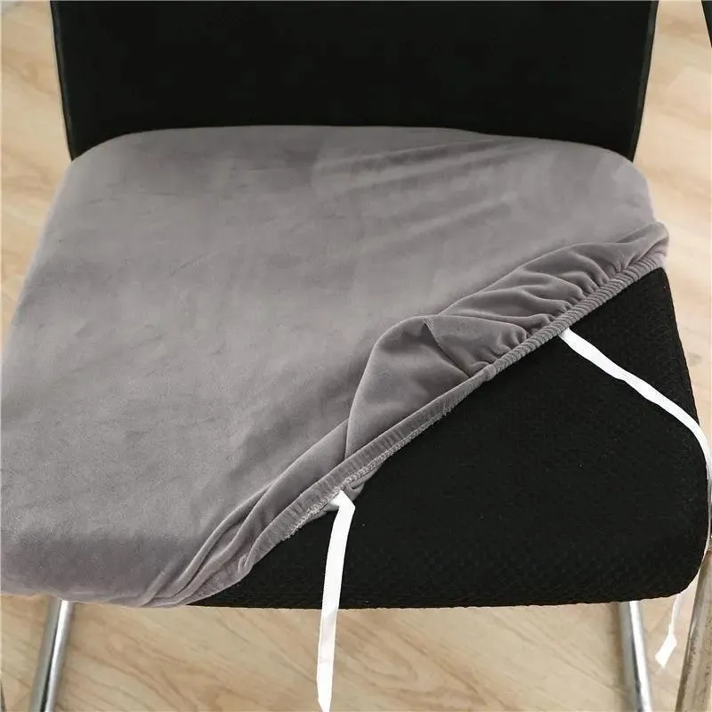 Housse de Chaise Gris clair de Bureau Style Velours