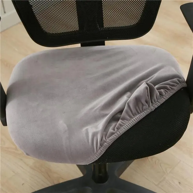 Housse de Chaise Blanc de Bureau Style Velours