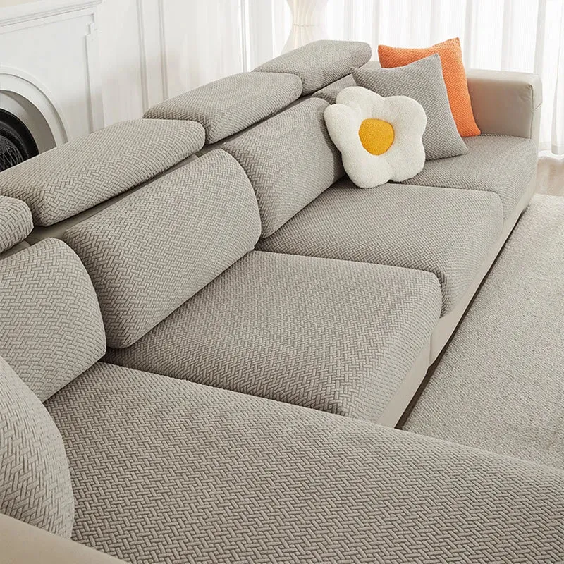 Housse de coussin extensible pour canapé velours damassé
