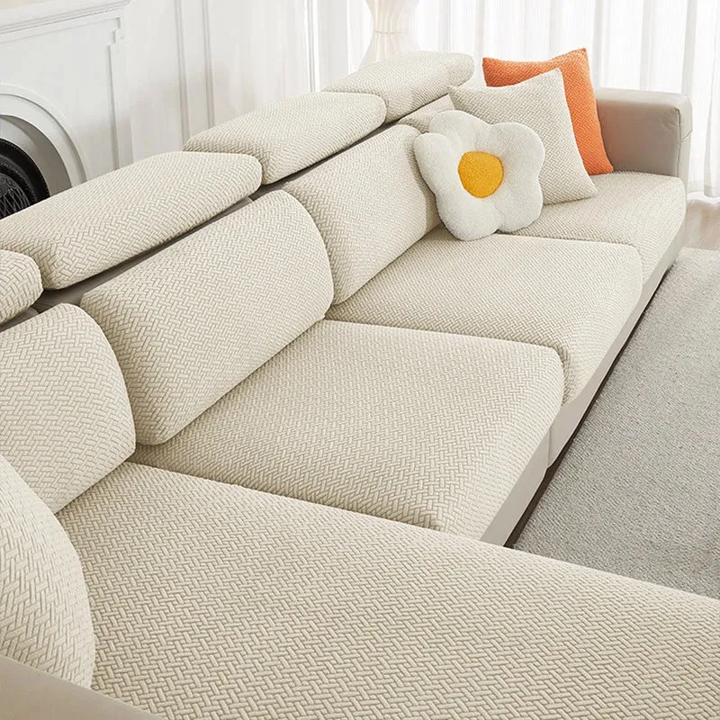 Housse de coussin extensible pour canapé velours damassé