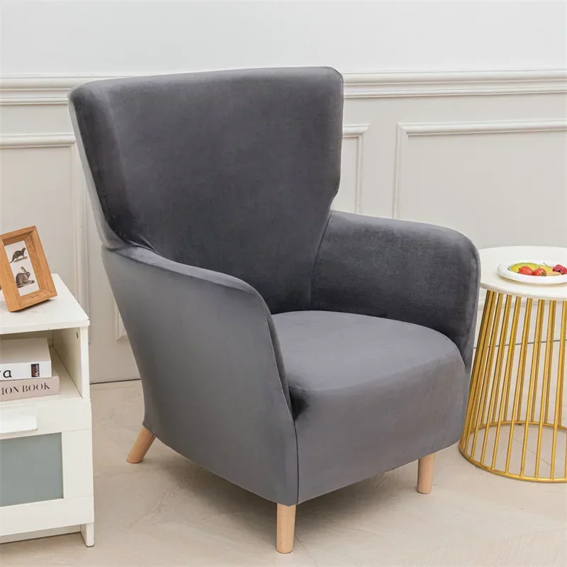 Housse extensible pour fauteuil à oreilles IKEA OSKARSHAMN velours 11 couleurs unie