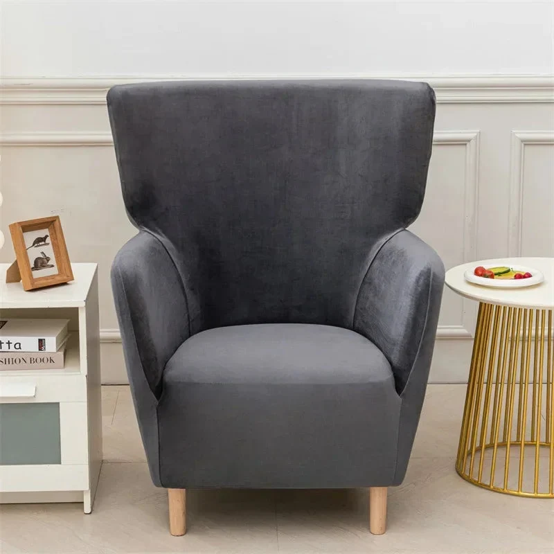 Housse extensible pour fauteuil à oreilles IKEA OSKARSHAMN velours 11 couleurs unie