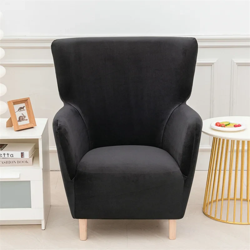 Housse extensible pour fauteuil à oreilles IKEA OSKARSHAMN velours 11 couleurs unie