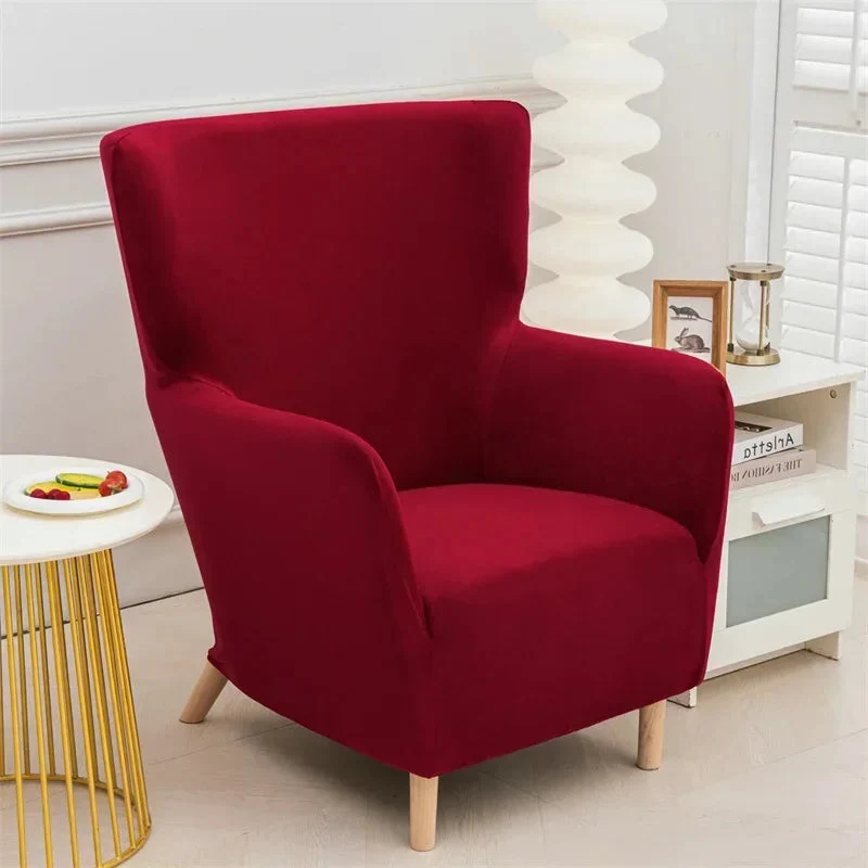 Housse extensible pour fauteuil à oreilles IKEA OSKARSHAMN velours 11 couleurs unie