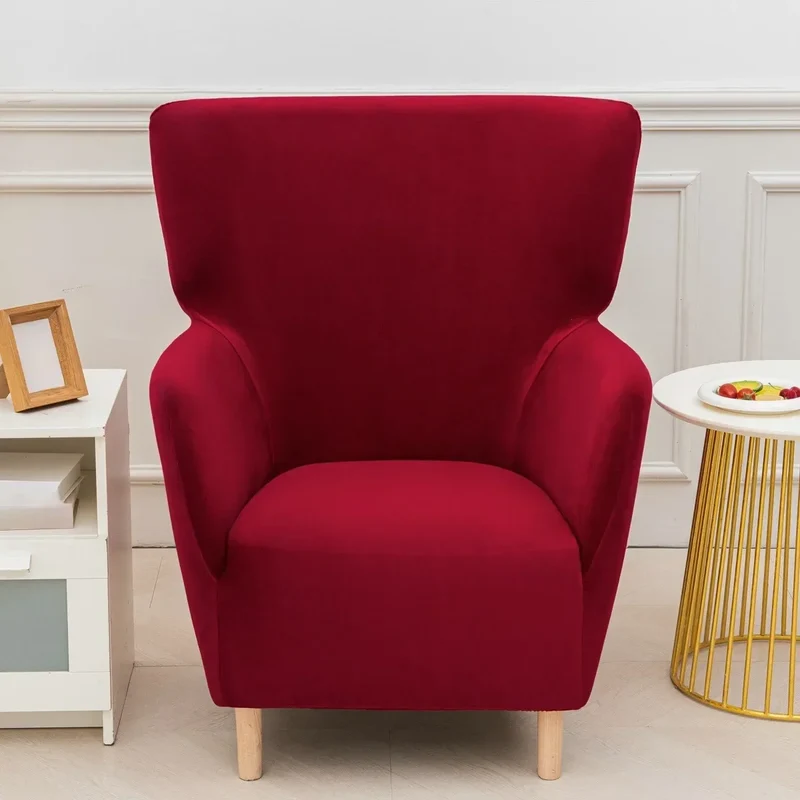 Housse extensible pour fauteuil à oreilles IKEA OSKARSHAMN velours 11 couleurs unie