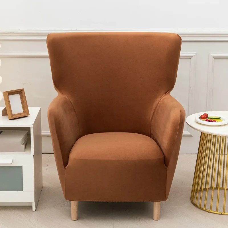 Housse extensible pour fauteuil à oreilles IKEA OSKARSHAMN velours 11 couleurs unie