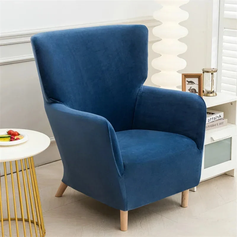 Housse extensible pour fauteuil à oreilles IKEA OSKARSHAMN velours 11 couleurs unie