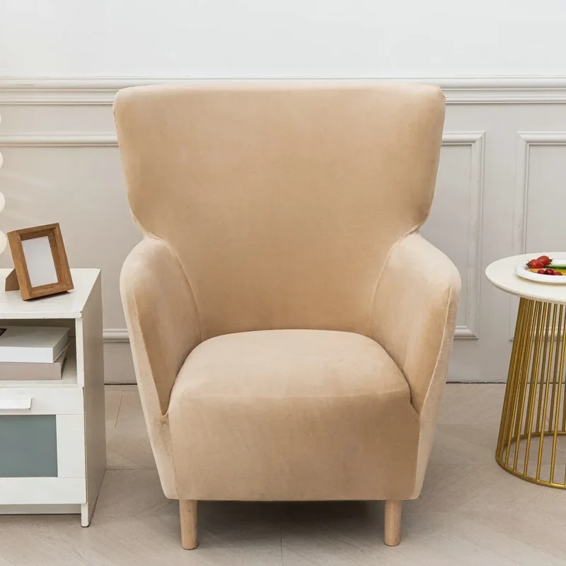 Housse extensible pour fauteuil à oreilles IKEA OSKARSHAMN velours 11 couleurs unie