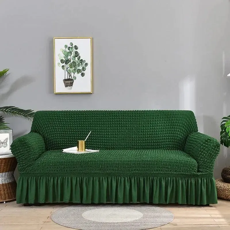 Microfibre Jupe Vert - Housse de Canapé Extensible