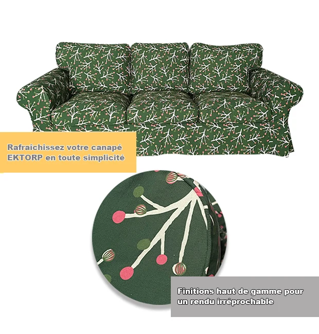 Housse pour canapé IKEA EKTORP 2 places, 3 places, convertible 20 motifs 100%coton