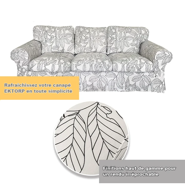Housse pour canapé IKEA EKTORP 2 places, 3 places, convertible 20 motifs 100%coton
