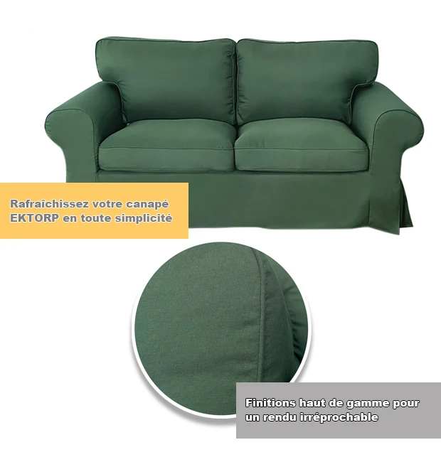 Housse pour canapé IKEA EKTORP 2 places, 3 places, convertible polycoton prémium