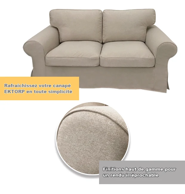 Housse pour canapé IKEA EKTORP 2 places, 3 places, convertible polycoton prémium
