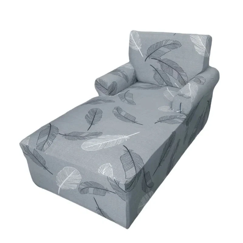 housse pour méridienne et chaise longue avec double accoudoir en lycra extensible