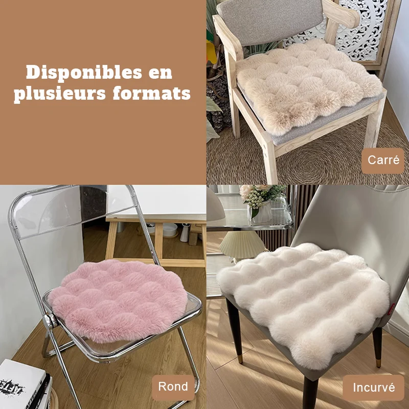 Galette de chaise antidérapante en polaire douce et épaisse - Nuage de douceur