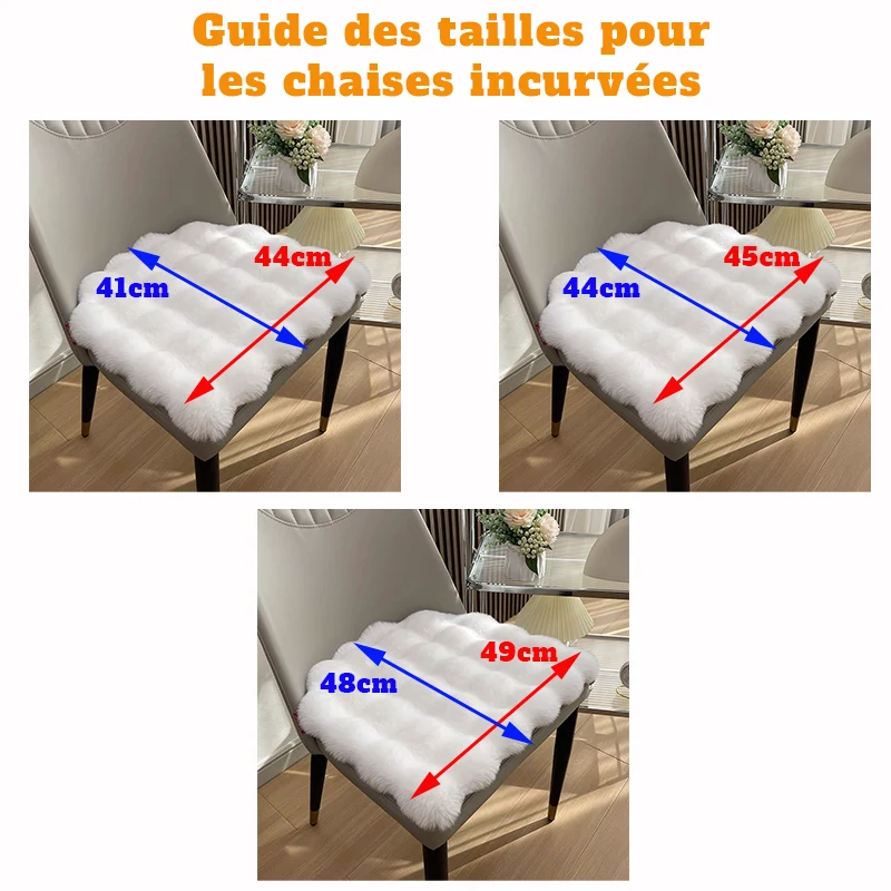 Galette de chaise antidérapante en polaire douce et épaisse - Nuage de douceur