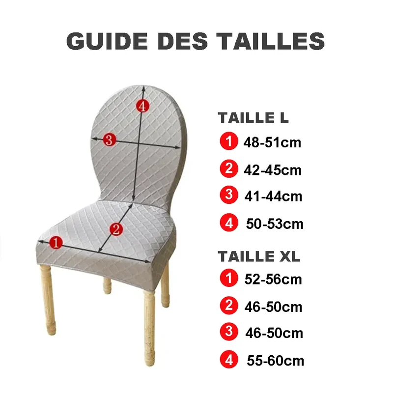 Housse de chaise baroque extensible anti griffes motif losange