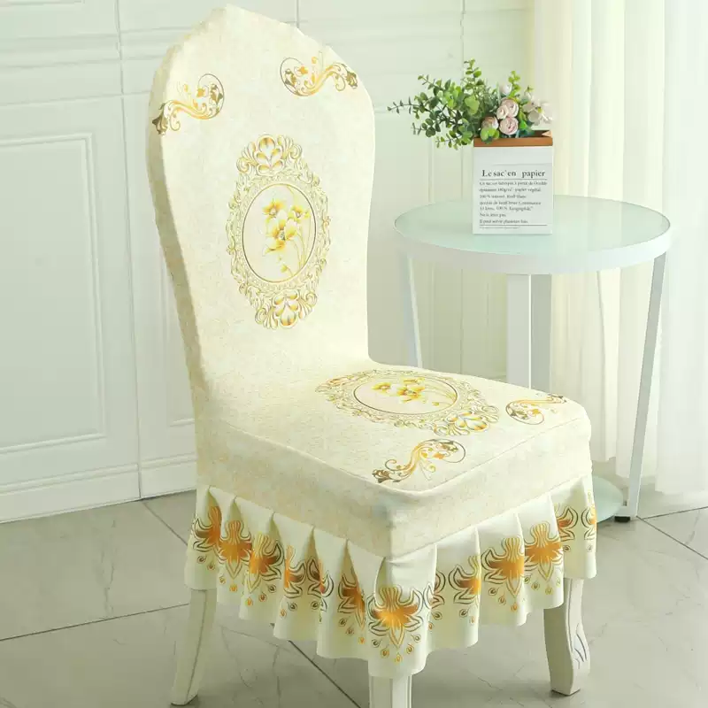 Housse de chaise baroque louis 16 ancienne luxe avec jupe