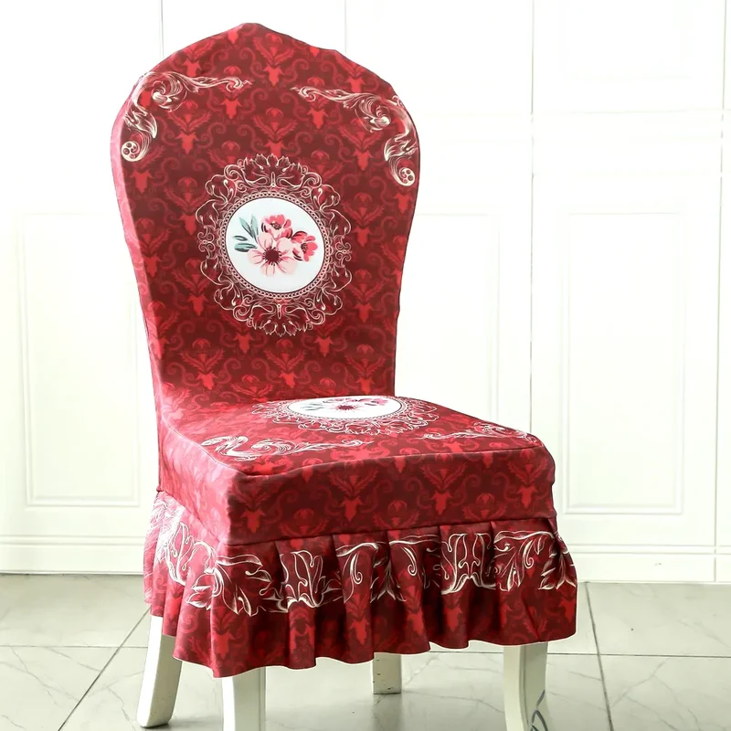 Housse de chaise baroque louis 16 ancienne luxe avec jupe
