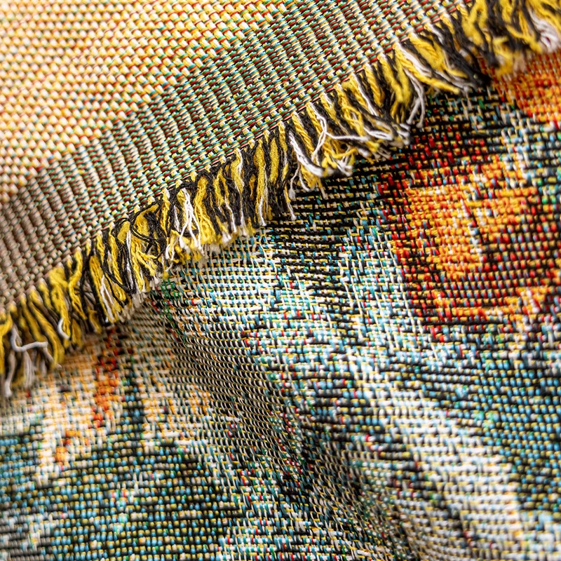 Jeté de canapé grande taille luxe vintage style peinture à l'huile - collection 2024