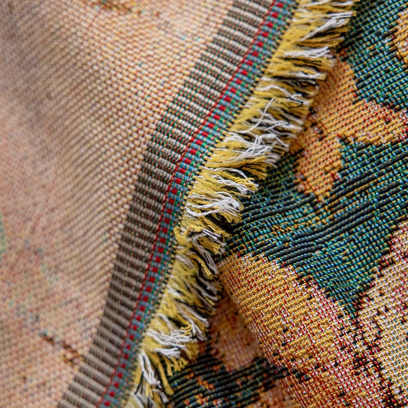Jeté de canapé grande taille luxe vintage style peinture à l'huile - collection 2024