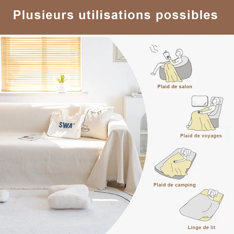 Jeté de canapé grande taille moderne et chaleureux - Collection Hiver 2024
