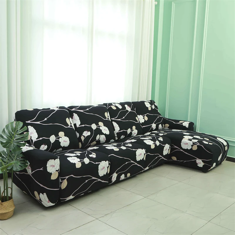 Housses pour canapé d'angle relax inclinable avec méridienne lycra 15 motifs