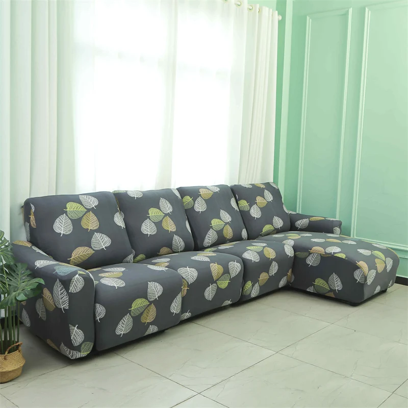 Housses pour canapé d'angle relax inclinable avec méridienne lycra 15 motifs