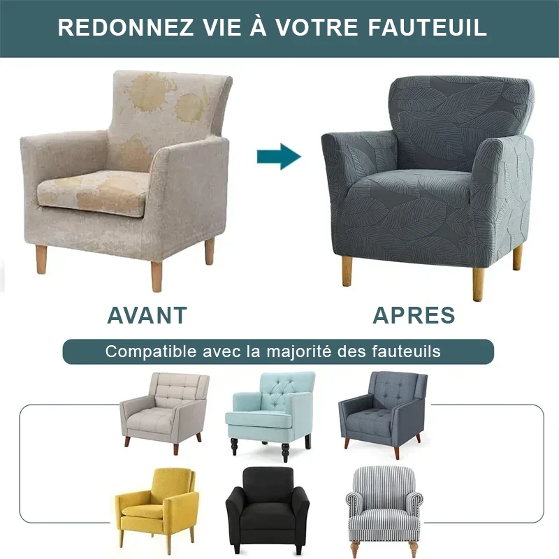 Housse de fauteuil club velours hibiscus nouveau modèle 2025