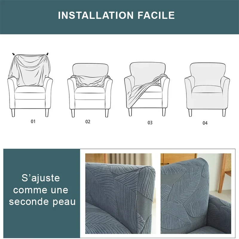 Housse de fauteuil club velours hibiscus nouveau modèle 2025