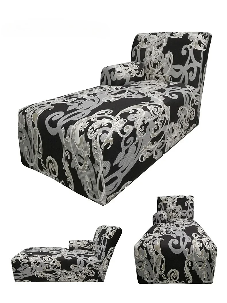 Housse pour méridienne avec accoudoir, chaise longue en lycra extensible