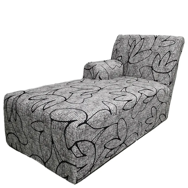 Housse pour méridienne avec accoudoir, chaise longue en lycra extensible
