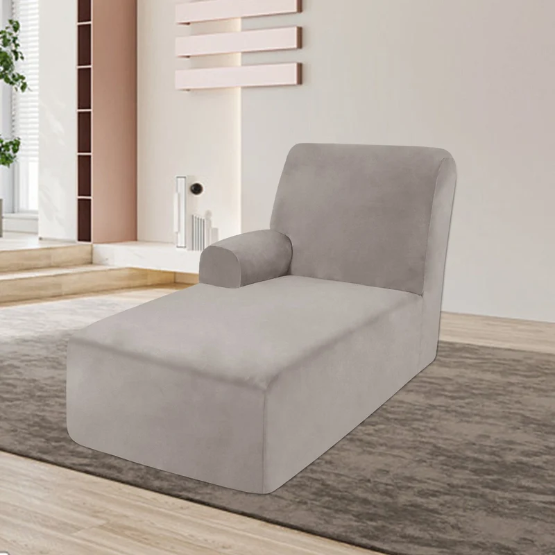 Housse pour méridienne et chaise longue avec accoudoir en velours