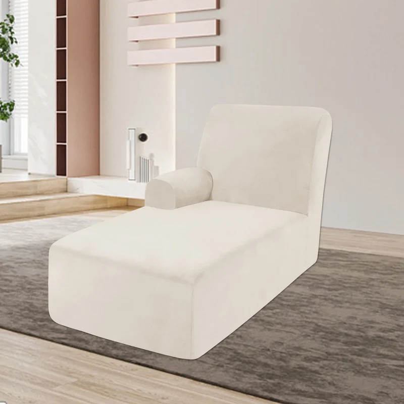 Housse pour méridienne et chaise longue avec accoudoir en velours