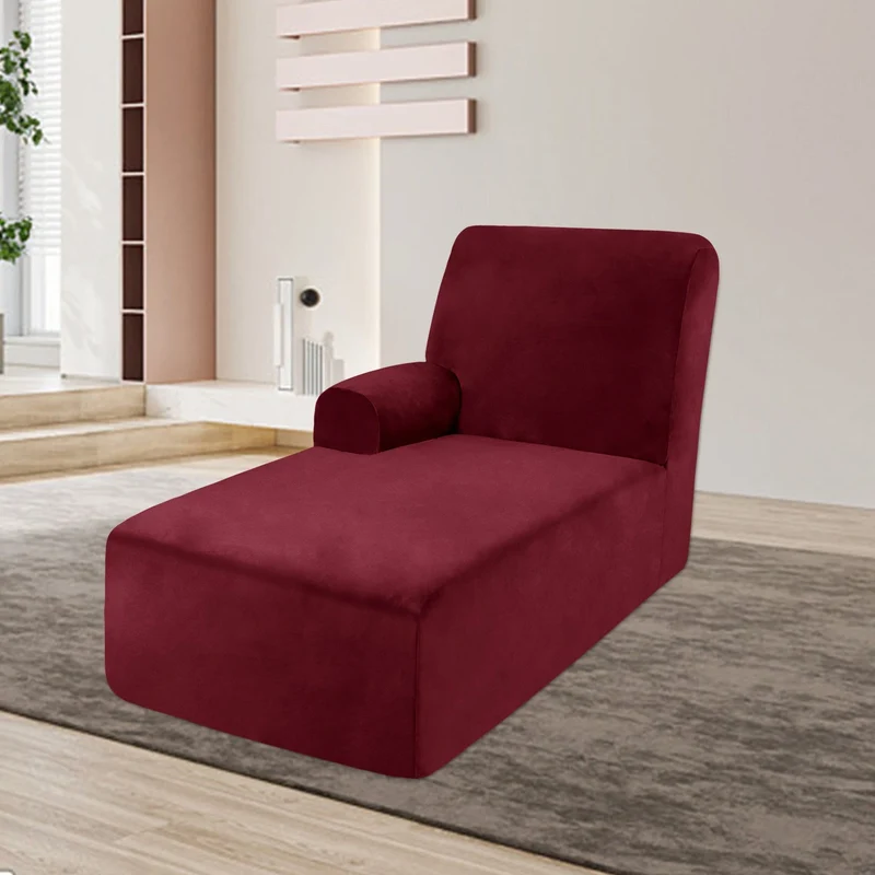 Housse pour méridienne et chaise longue avec accoudoir en velours