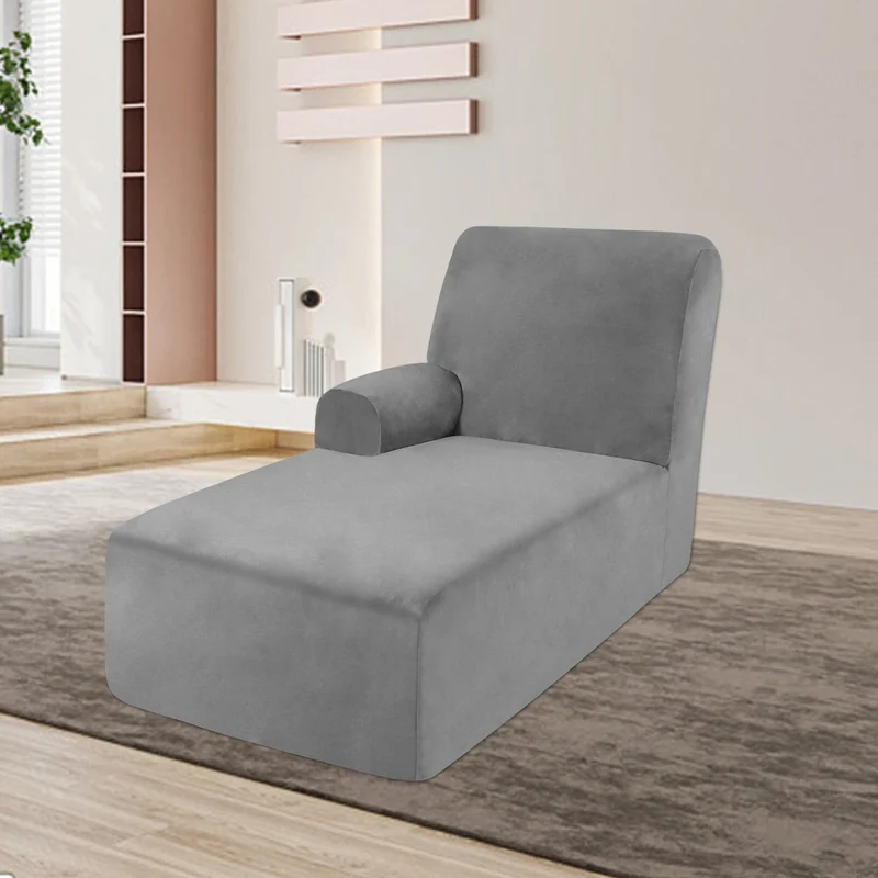 Housse pour méridienne et chaise longue avec accoudoir en velours
