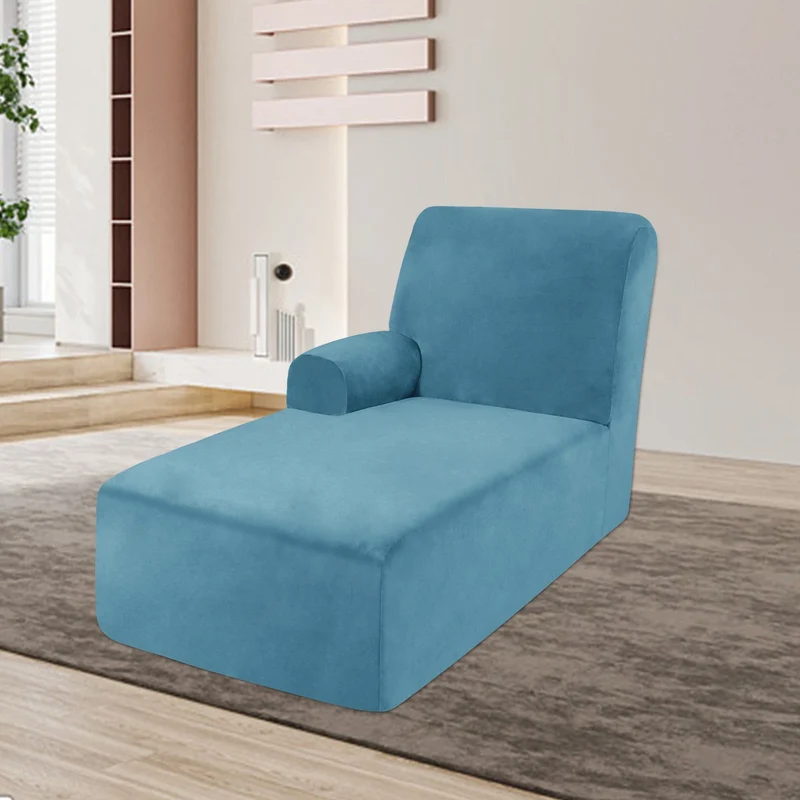 Housse pour méridienne et chaise longue avec accoudoir en velours