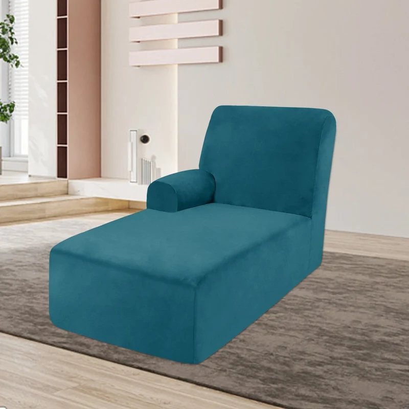 Housse pour méridienne et chaise longue avec accoudoir en velours