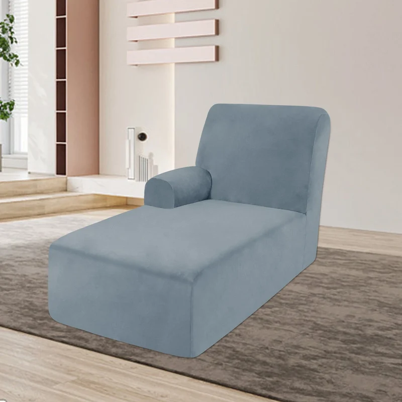 Housse pour méridienne et chaise longue avec accoudoir en velours